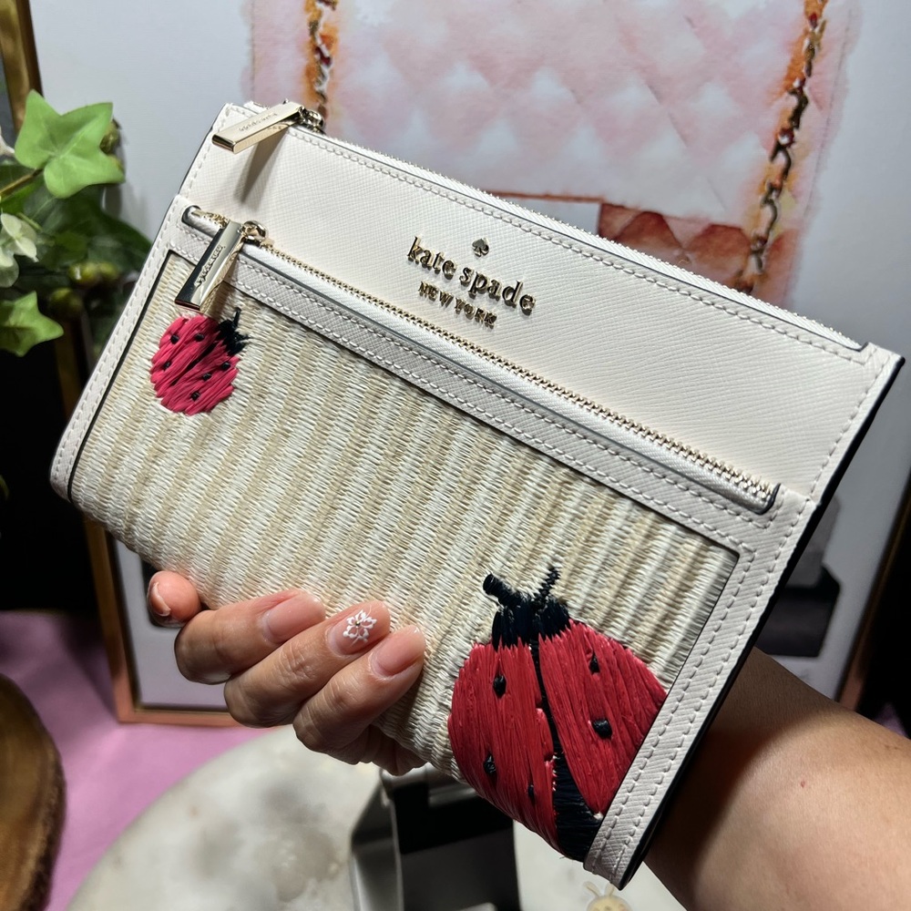 Kate Spade Dottie The Ladybug
Wristlet Cream and Red Ladybug Clutch NWOT